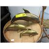 Image 1 : 3 Brass dolphin statues