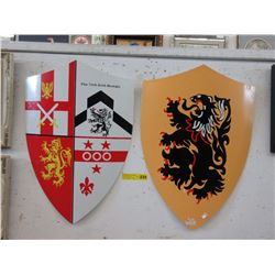 2 Metal decorative shields