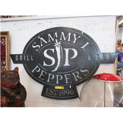 Metal Sammy J Peppers sign
