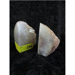 Pair of small agate bookends