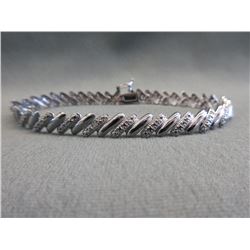 New - Diamond-set San Marco Design Silver Bracelet