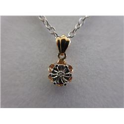 Diamond-set Sterling Silver Pendant & chain