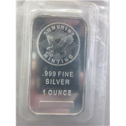 Eagle & Sunshine Motif Silver Art Round