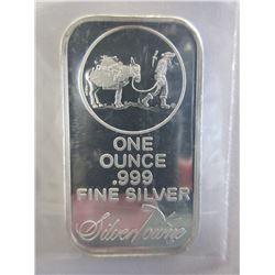 1 Troy Oz. - Silver Towne .999 Silver Art Bar