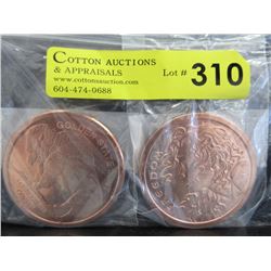 2 Fine Copper Art Rounds