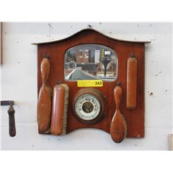 Vintage barometer with brush set
