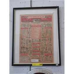 1940's Drugstore flyer - framed