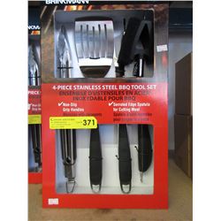 New - 4 Piece stainless steel barbecue tools