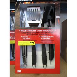 New - 4 Piece stainless steel barbecue tools