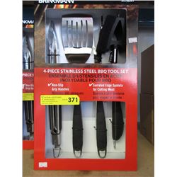 New - 4 Piece stainless steel barbecue tools