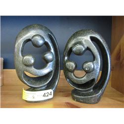 2 Carved stone sculptures