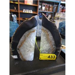 Pair of Brazilian Agate bookends - 2 kg