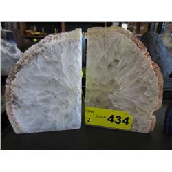 Pair of Brazilian Agate bookends - 1.7 kg.