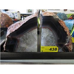 Pair of Brazilian agate bookends