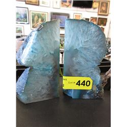 Pair of Brazilian Agate bookends - 2 kg.