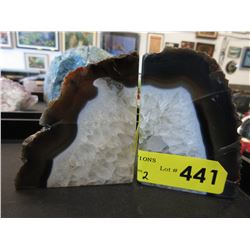 Pair of Brazilian Agate bookends - 900 grams.