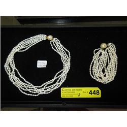 Estate - 18" Freshwater Pearl Necklace & Bracelet