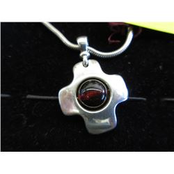 Sterling Silver & Amber Pendant with chain