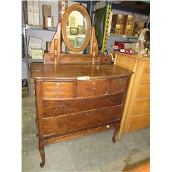 Victorian Oak Queen Anne dressing chest