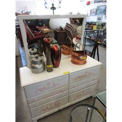 Vintage wood dresser with mirror