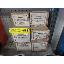 12 Boxes of new brass incense burners