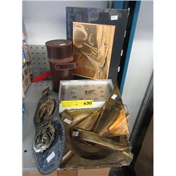 Brass bar ware & clock
