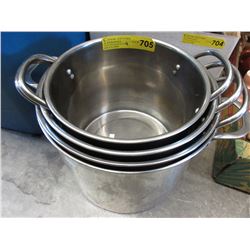 4 Stock pots - used