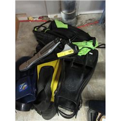 Scuba fins & drum pedal - used