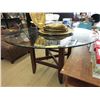 Image 1 : Modern glass topped dining table - used