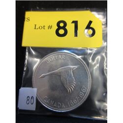 1967 Canadian Centennial Silver Dollar Coin