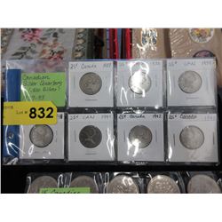 7 Canadian Silver Quarters