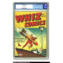 Whiz Comics #10 (Fawcett, 1940) CGC VF+ 8.5 Off-white to white pages. "Captain Marvel battles the...