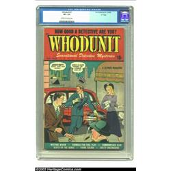 Whodunit #1 "D" Copy pedigree (D.S. Publishing, 1948) CGC VF+ 8.5 Cream to off-white pages....
