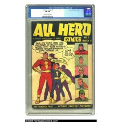 All Hero Comics #1 (Fawcett, 1943) CGC FN 6.0 Off-white to white pages....