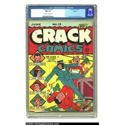 Crack Comics #13 Rockford pedigree (Quality, 1941) CGC NM- 9.2 Off-white to white pages. Early is...