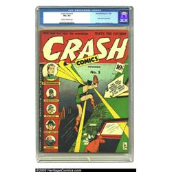 Crash Comics #5 (Tem Publishing Co., 1940) CGC VG+ 4.5 Cream to off-white pages. This great looki...