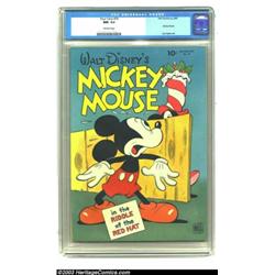 Four Color #79 Mickey Mouse in "Riddle of the Red Hat" (Dell, 1945) CGC NM- 9.2 Off-white pages....