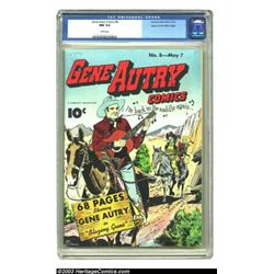 Gene Autry Comics #8 Mile High pedigree (Fawcett, 1943) CGC NM 9.4 White pages....
