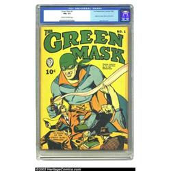 Green Mask #1 (Fox Features Syndicate, 1940) CGC FN+ 6.5 Cream to off-white pages. The great Gold...