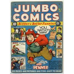 Jumbo Comics #3 (Fiction House, 1938) Condition: GD/VG. Before he shook up the comic world with h...