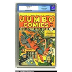 Jumbo Comics #14 (Fiction House, 1940) CGC VF+ 8.5 Off-white pages. Legendary artist Will Eisner...