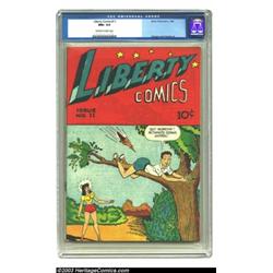 Liberty Comics #11 (Green Publishing Co., 1946) CGC NM+ 9.6 Off-white to white pages....