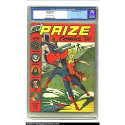 Prize Comics #9 (Prize, 1941) CGC VF/NM 9.0 Cream to off-white pages. This striking cover featuri...