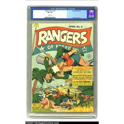 Rangers Comics #4 (Fiction House, 1942) CGC VF+ 8.5 White pages....