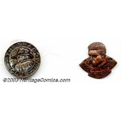 Doc Savage and The Shadow Giveaway Lapel Pins (1930s)....