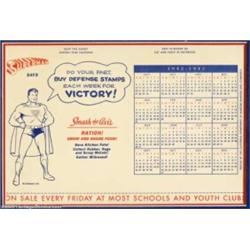 Superman World War II Children's Calendar (DC, 1942). This fascinating calendar was created to in...