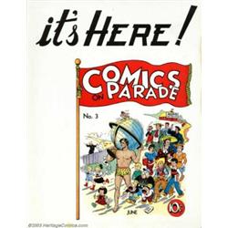 Promotional Store Window Card for Comics On Parade #3 (United Features, undated)....