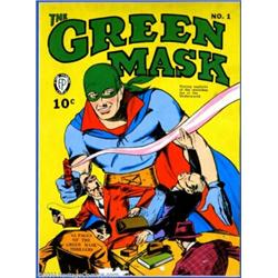 Cover Proofs for Green Mask #1 and Two Promotional Pieces (Fox, 1940). This handsomely framed pie...
