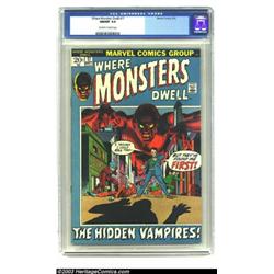 Where Monsters Dwell #17 (Marvel, 1972) CGC NM/MT 9.8 off-white to white pages....
