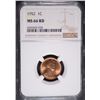 Image 1 : 1952 LINCOLN CENT, NGC MS-66 RED